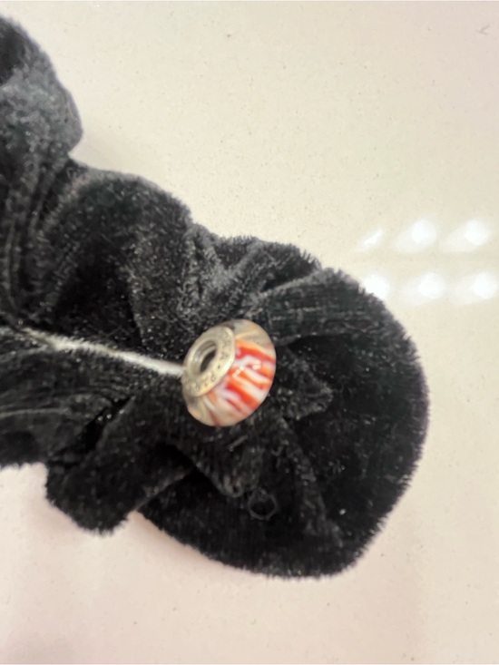 Pandora Jewelry - Pandora S925 ALE Retired Red and Orange Striped Glass Charm Bead